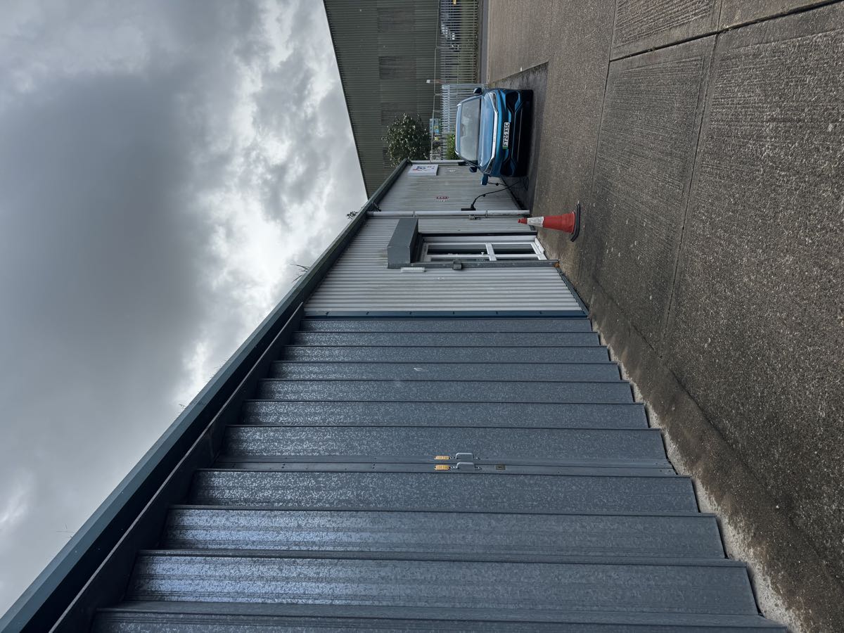 Commercial industrial unit after exterior cleaning